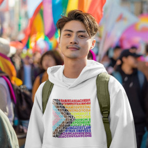 Veste À Capuche Drapeau arc-en-ciel progressiste LGBT Script gay