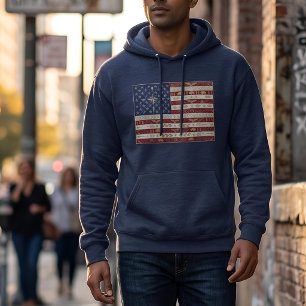Veste À Capuche Drapeau Art Déco du patrimoine États-Unis Anné
