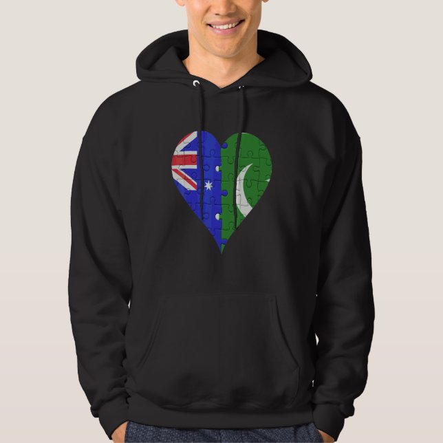 Veste À Capuche Drapeau australien pakistanais Coeur (Devant)