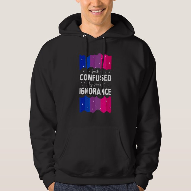 Veste À Capuche Drapeau Bisexuel Bi Pride Juste Confus Par Votre I (Devant)