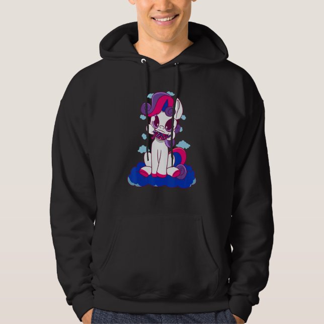 Veste À Capuche Drapeau bisexuel de dragon LGBT Bi Pride B (Devant)