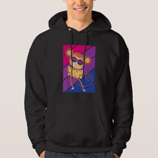 Veste À Capuche Drapeau bisexuel de fierté de singe Fierté de alli (Devant)