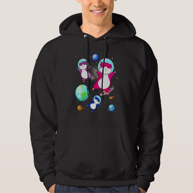 Veste À Capuche Drapeau Bisexuel Hamster Dans L'espace Fierté Bise (Devant)