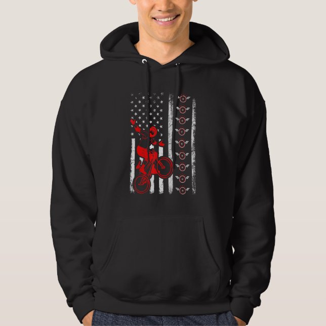 Veste À Capuche Drapeau Bmx Retro Américain 4 juillet (Devant)
