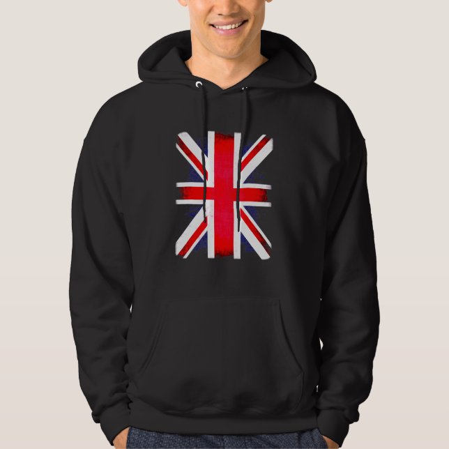 Veste À Capuche Drapeau britannique rétro Union Jack Royaume-Uni P (Devant)