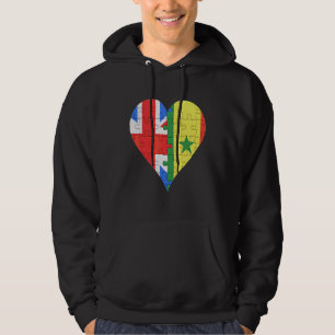 Veste À Capuche Drapeau britannique sénégalais Coeur
