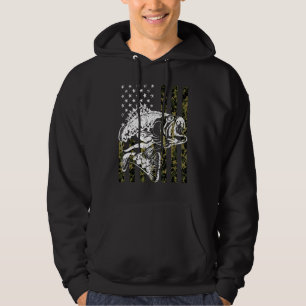 Veste À Capuche Drapeau camouflage USA pour pêcheur de bass