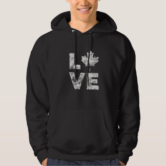 Veste À Capuche Drapeau Canada Amour Vintage Fête du Canada Feuill