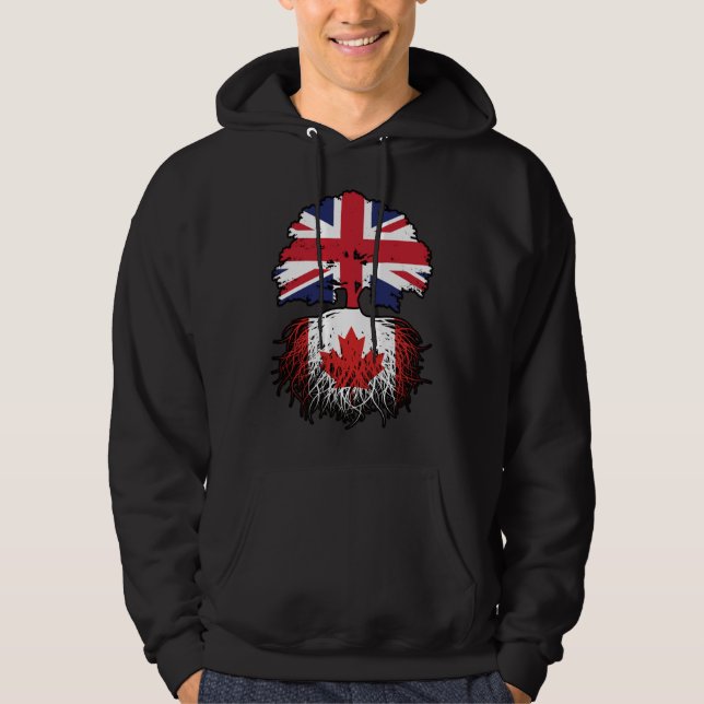 Veste À Capuche Drapeau Canada Canadien Britannique Royaume-Uni Ar (Devant)