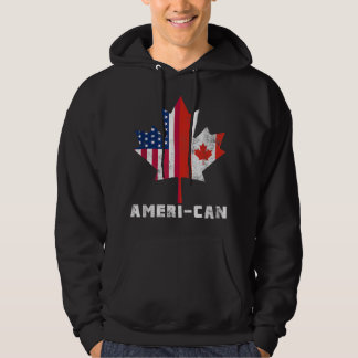 Veste À Capuche Drapeau canadien américain Amérique Canada Patriot