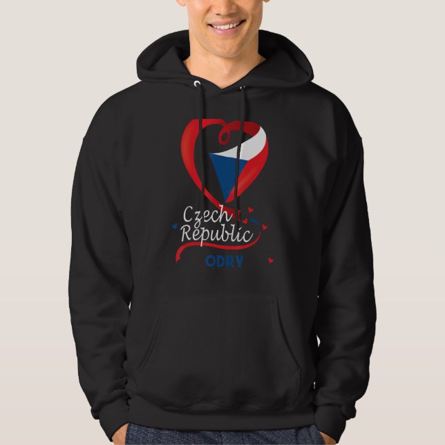 Veste À Capuche Drapeau Coeur République Tchèque Odry Lion Coat De (Devant)