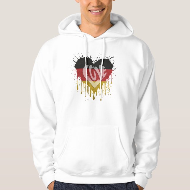 Veste À Capuche Drapeau d'Allemagne Amour (Devant)