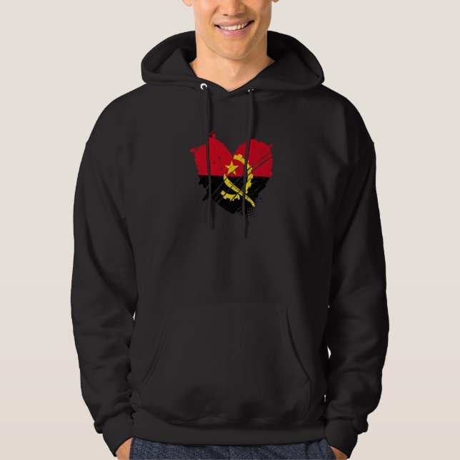 Veste À Capuche Drapeau d'Angola J'aime l'Angola C'est dans mon AD (Devant)