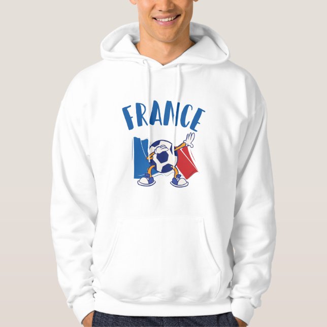 Veste À Capuche Drapeau de balle de soccer en France (Devant)