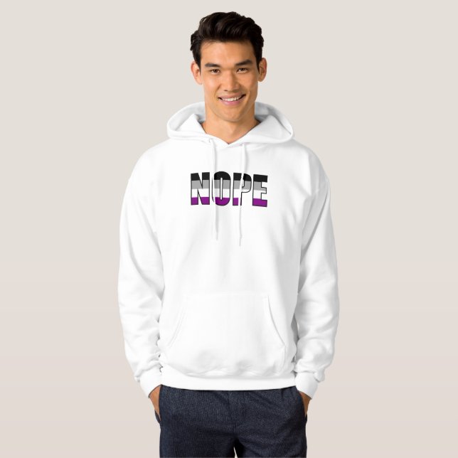 Veste À Capuche Drapeau de fierté asexué Nope Fierté Ace (Devant entier)