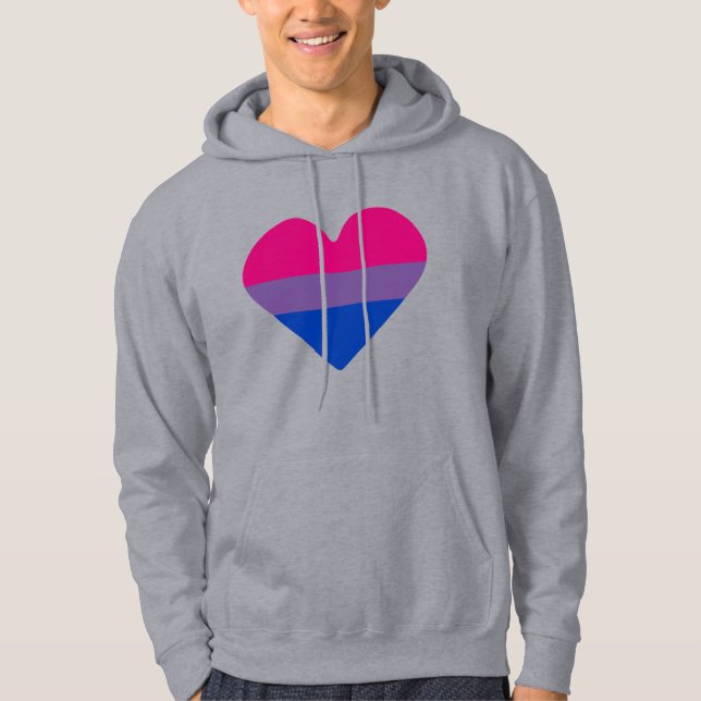 Veste À Capuche Drapeau de fierté bisexuel cœur (Devant)