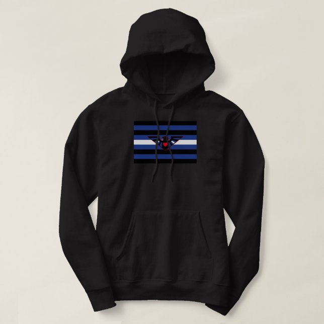 Veste À Capuche Drapeau de fierté d'aigle en cuir (Design devant)