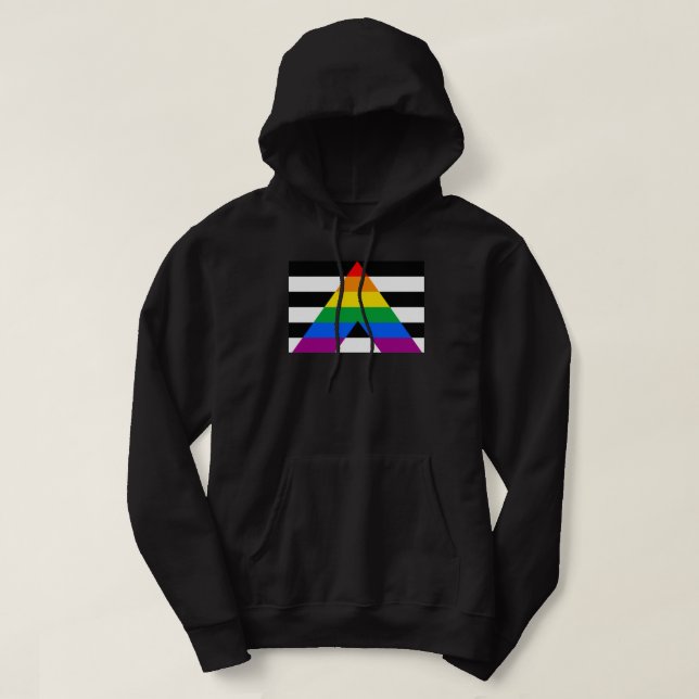Veste À Capuche Drapeau de fierté d'allié (Design devant)