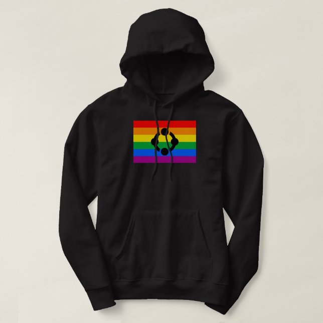 Veste À Capuche Drapeau de fierté de niche arc-en-ciel (Design devant)
