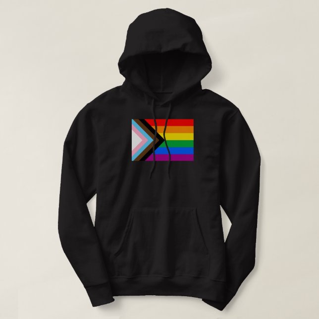 Veste À Capuche Drapeau de fierté de progrès LGBTQ+ (Design devant)