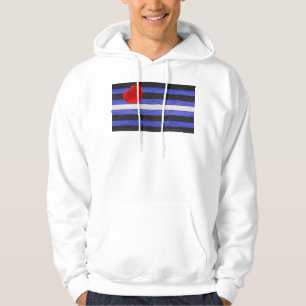Veste À Capuche Drapeau de fierté en cuir SlipperyJoe's noir bleu