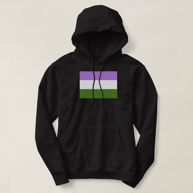 Veste À Capuche Drapeau de fierté genderqueer (Design devant)