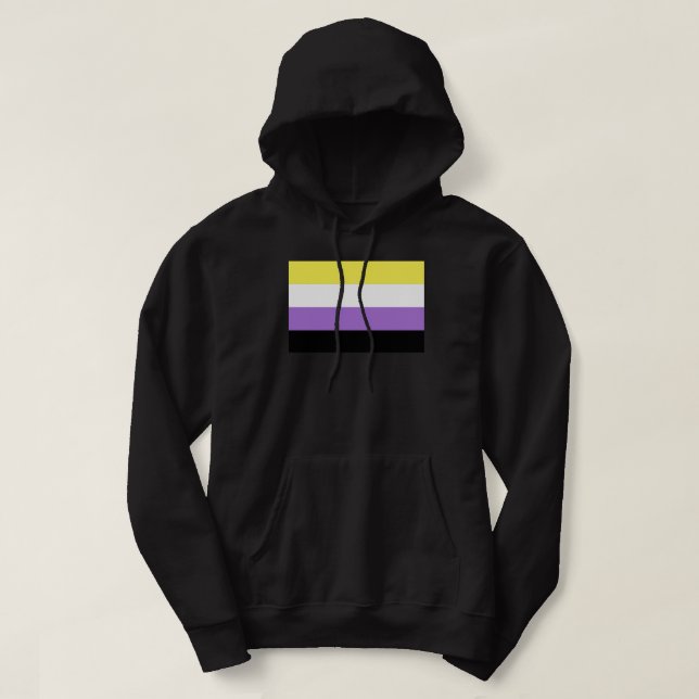 Veste À Capuche Drapeau de fierté non binaire (Design devant)
