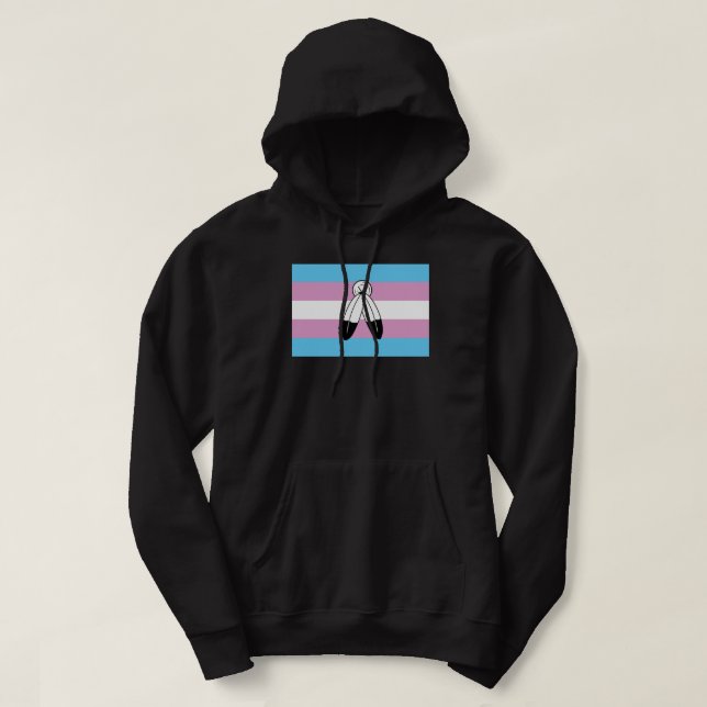 Veste À Capuche Drapeau de fierté trans bispirituel (Design devant)
