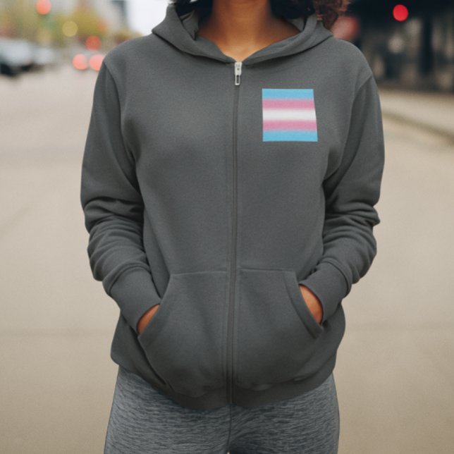 Veste À Capuche Drapeau de fierté transgenre à dégradé - Drapeau t (Créateur téléchargé)
