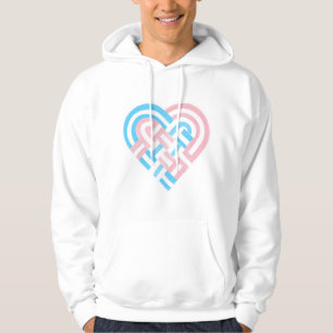 Veste À Capuche Drapeau de fierté transgenre Cœur Tissé Rose Bleu