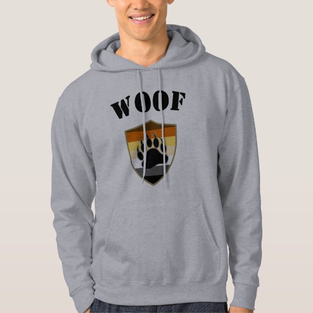 Veste À Capuche Drapeau de la fierté des ours Patte d'ours Woof (Devant)