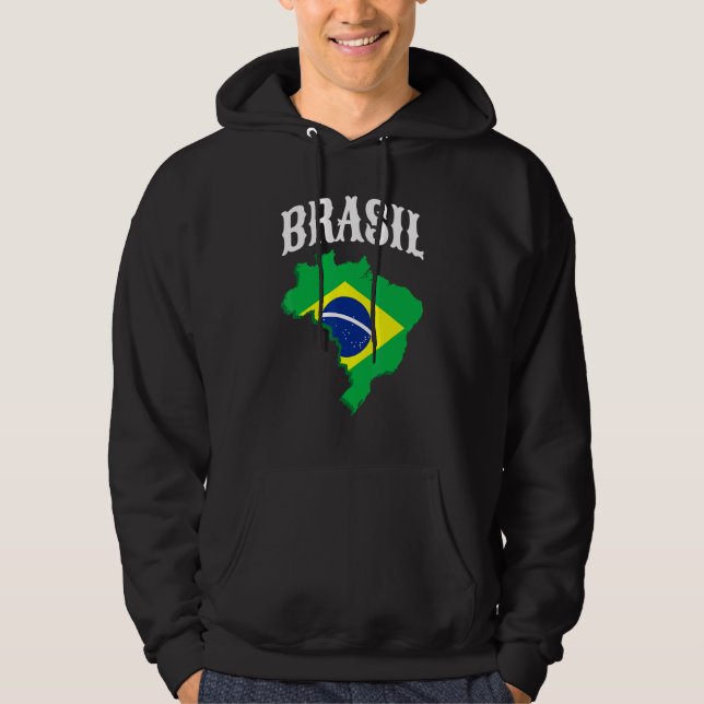Veste À Capuche Drapeau de la fierté du Brésil Brasil (Devant)