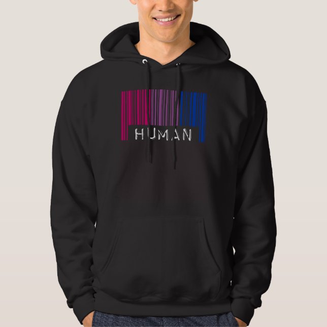 Veste À Capuche Drapeau de la fierté du code-barres bisexuel humai (Devant)
