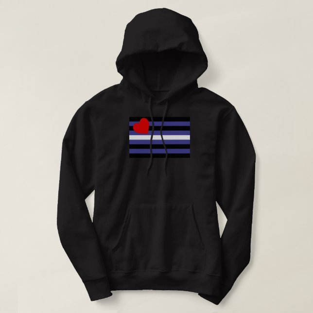 Veste À Capuche Drapeau de la Fierté en cuir (Design devant)