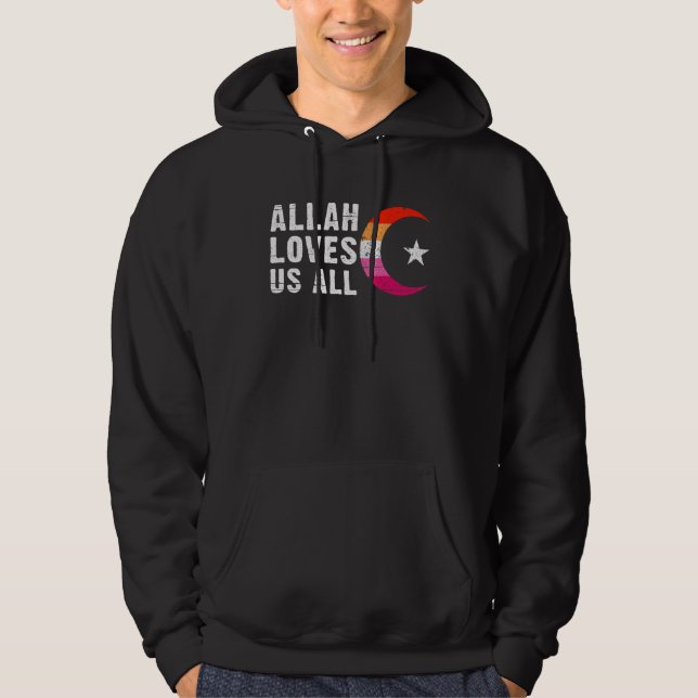 Veste À Capuche Drapeau de la fierté lesbienne croissant de lune (Devant)