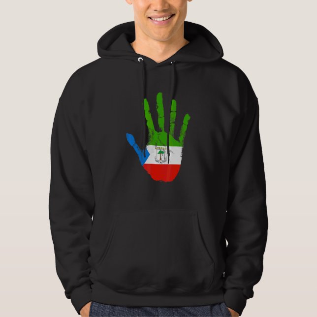 Veste À Capuche Drapeau de la Guinée équatoriale Main Malabo Guiné (Devant)