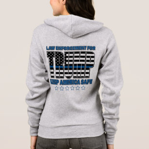 Veste À Capuche Drapeau de la police Trump-Blue Line