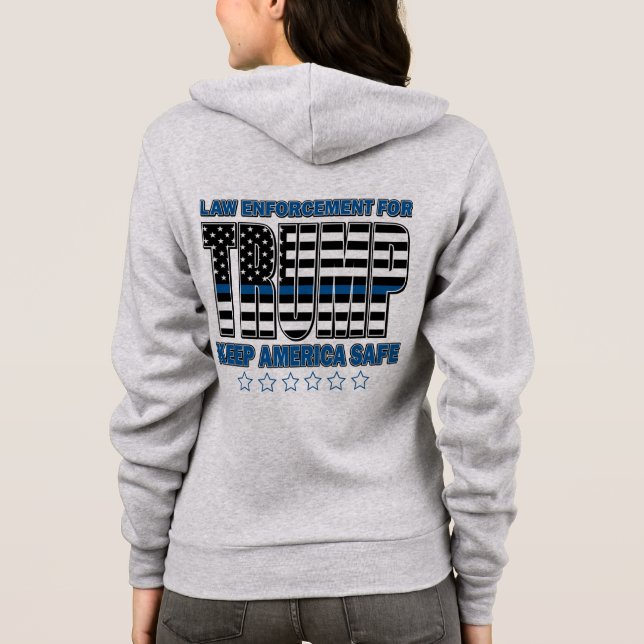 Veste À Capuche Drapeau de la police Trump-Blue Line (Dos)