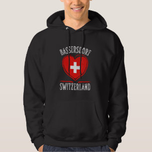 Veste À Capuche Drapeau de la Suisse Cœur Ville de Bassersdorf