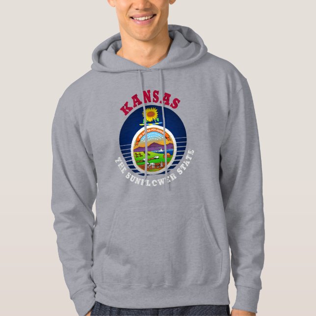 VESTE À CAPUCHE DRAPEAU DE L'ÉTAT DE KANSAS SUNLOWER (Devant)