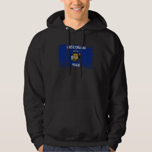 Veste À Capuche Drapeau de l'État du Wisconsin WI l'État du Blair