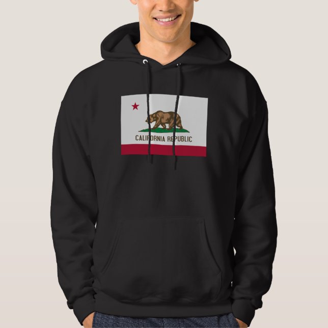 Veste À Capuche Drapeau de l'ours de Californie : État de Cali Gol (Devant)