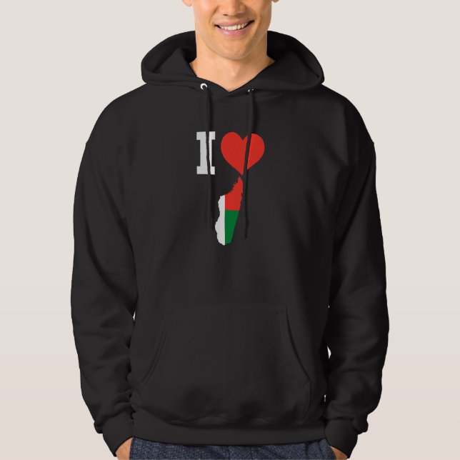 Veste À Capuche Drapeau de Madagascar pour Madagascar J'aime Madag (Devant)