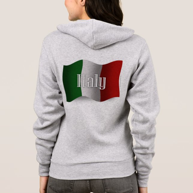 Veste À Capuche Drapeau de ondulation de l'Italie (Dos)