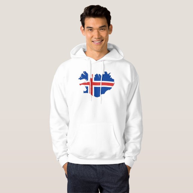 Veste À Capuche Drapeau de pays de l'Islande (Devant entier)