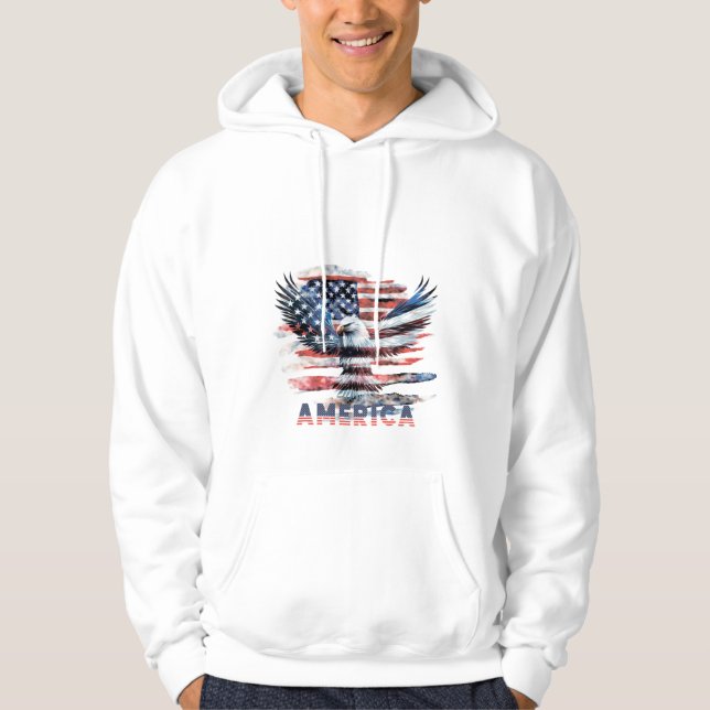 Veste À Capuche Drapeau des États-Unis. Amérique (Devant)