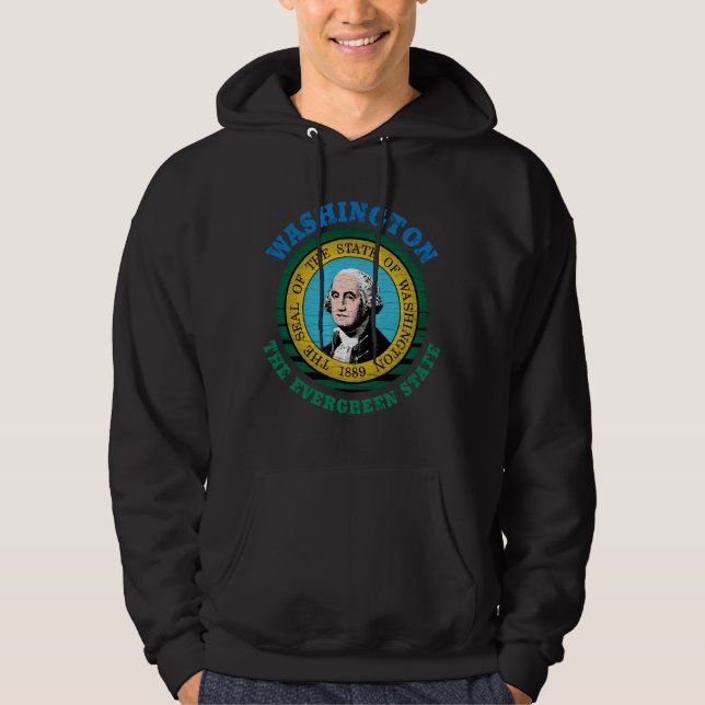 VESTE À CAPUCHE DRAPEAU D'ÉTAT À FEUILLAGE PERSISTANT DE WASHINGTO (Devant)