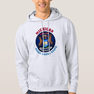 VESTE À CAPUCHE DRAPEAU D'ÉTAT DES GRANDS LACS DE MICHIGAN