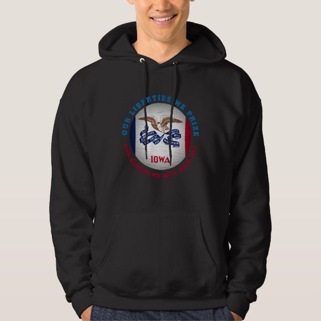 VESTE À CAPUCHE DRAPEAU D'ÉTAT IOWA HAWKEYE (Devant)