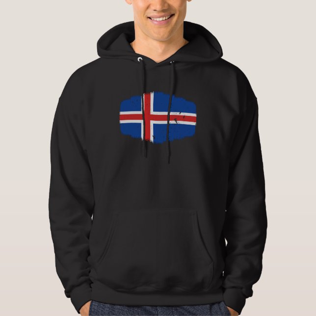 Veste À Capuche Drapeau d'Islande (Devant)